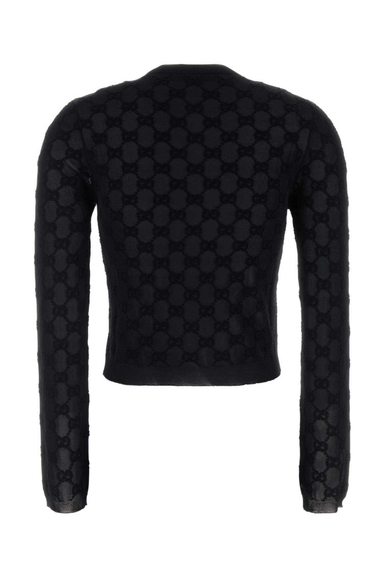 Black Logo Round Neck Sweater 2