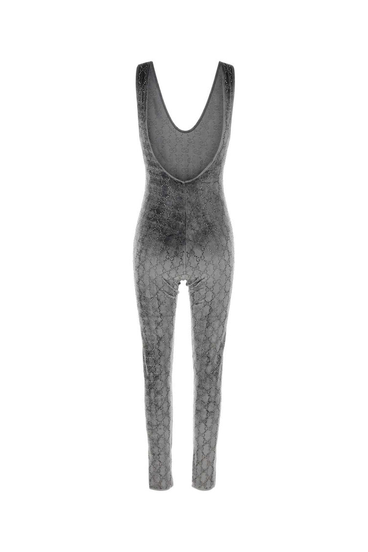 Grey Logo Scoop Neck Jumpsuit 2