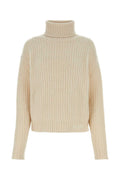Beige Knitted Turtle Neck Sweater 1