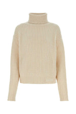 Beige Knitted Turtle Neck Sweater 1