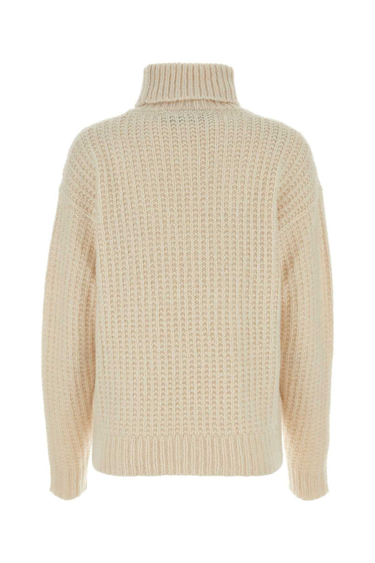 Beige Knitted Turtle Neck Sweater 2