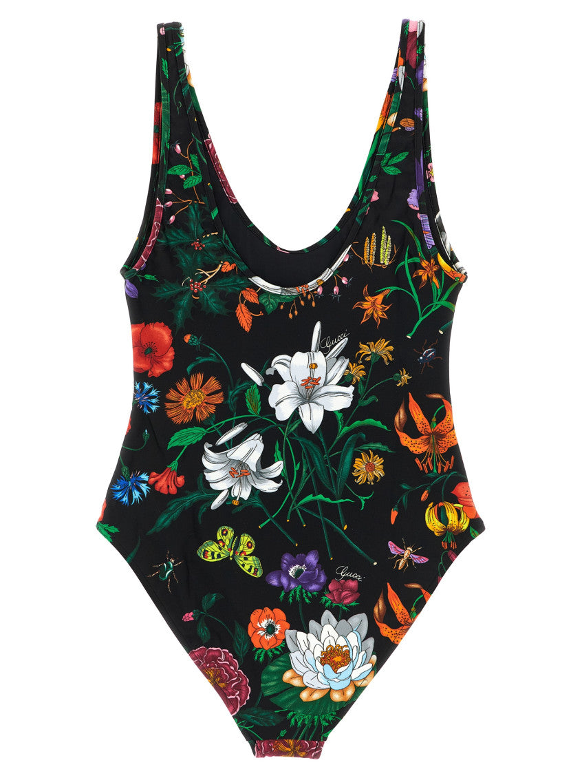Black Floral Swimwear 1