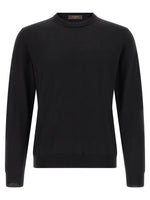 Black Solid Crew Neck Sweater 1