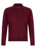 Maroon Solid Polo Sweater 1