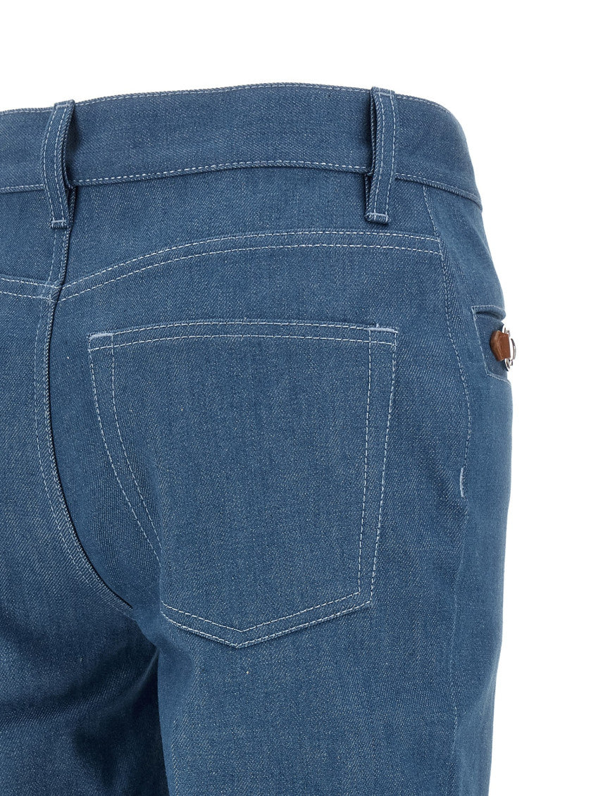 Light Blue Straight Mid Rise Jeans 4