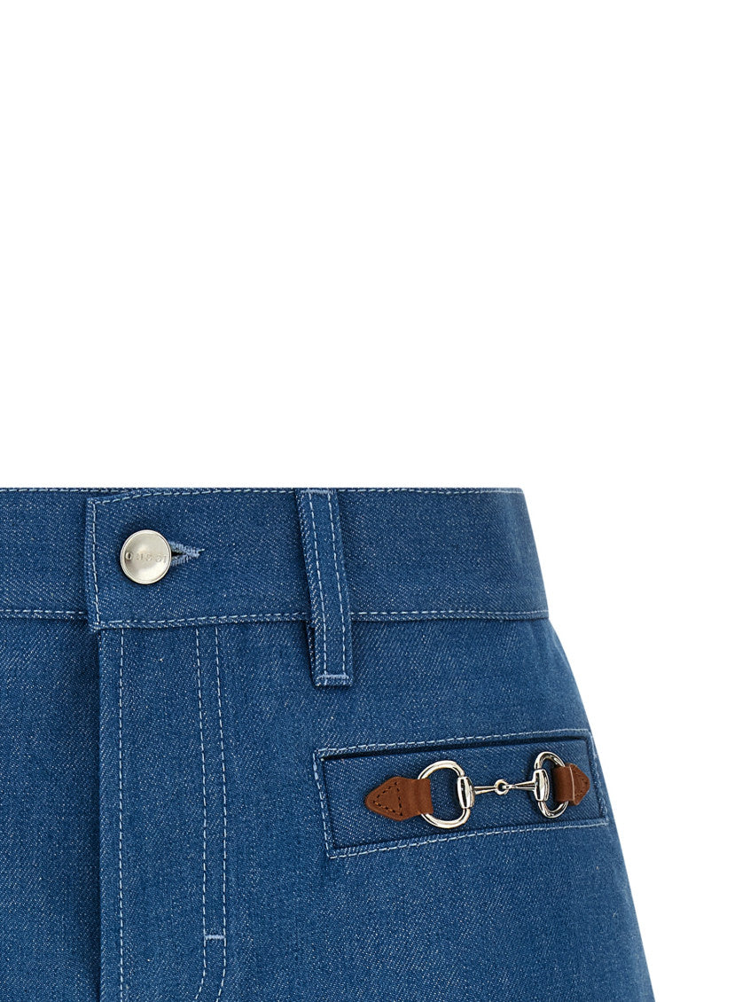 Blue Solid Shorts 3