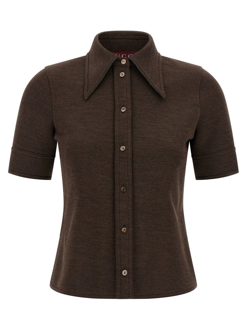 Brown Slim Solid Shirt 1