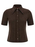 Brown Slim Solid Shirt 1