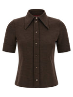 Brown Slim Solid Shirt 1
