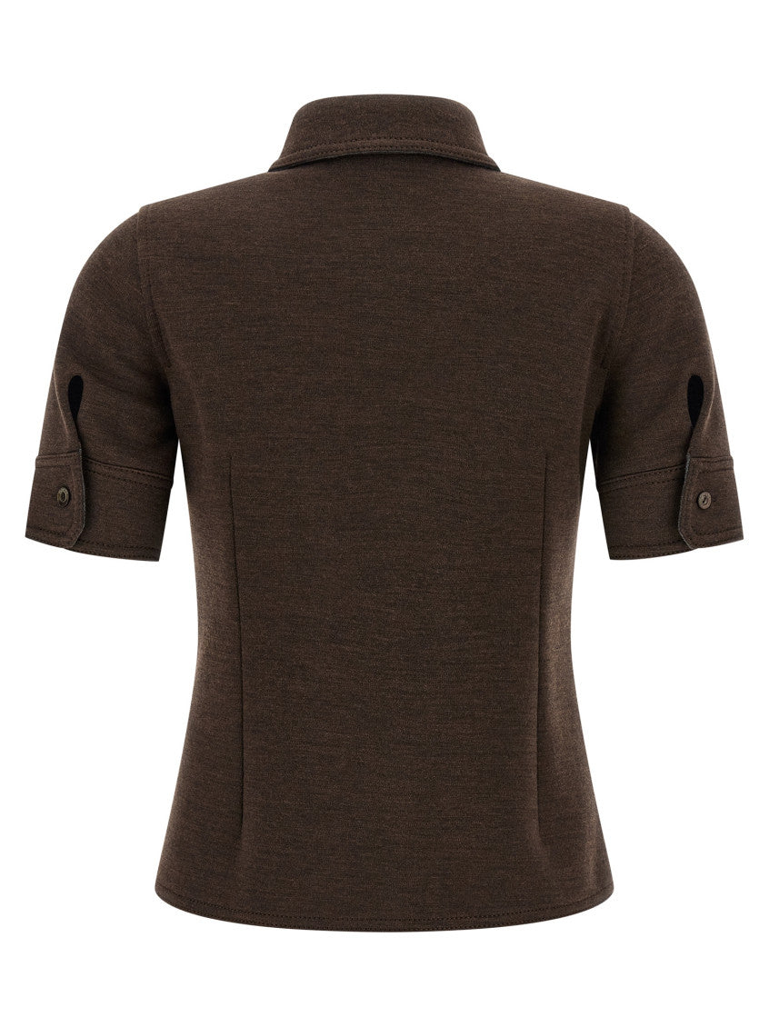 Brown Slim Solid Shirt 2