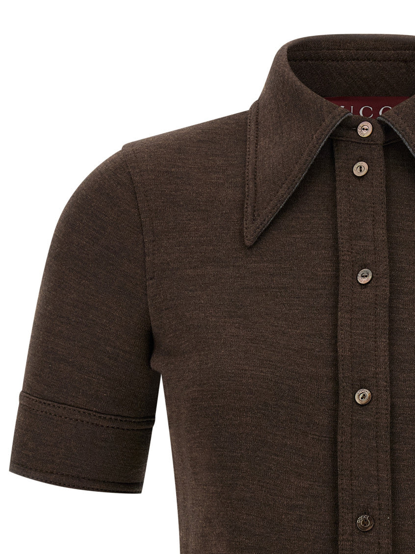 Brown Slim Solid Shirt 5