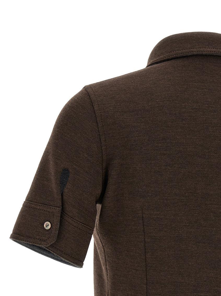 Brown Slim Solid Shirt 6
