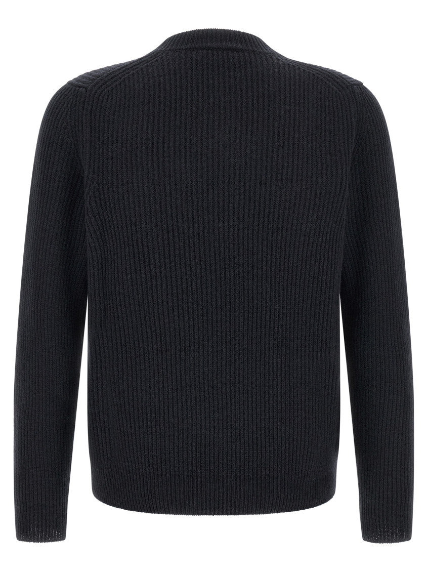 Navy Blue Knitted Crew Neck Sweater 2