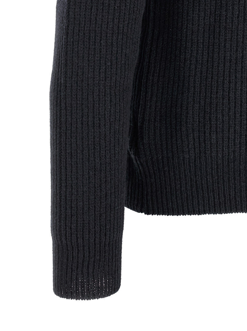 Navy Blue Knitted Crew Neck Sweater 4