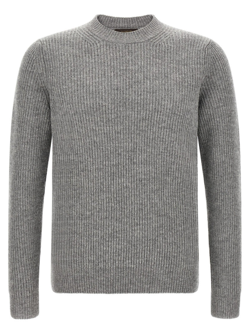 Grey Knitted Crew Neck Sweater 1