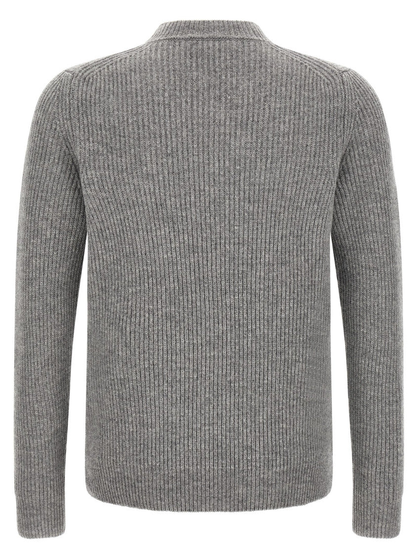 Grey Knitted Crew Neck Sweater 2