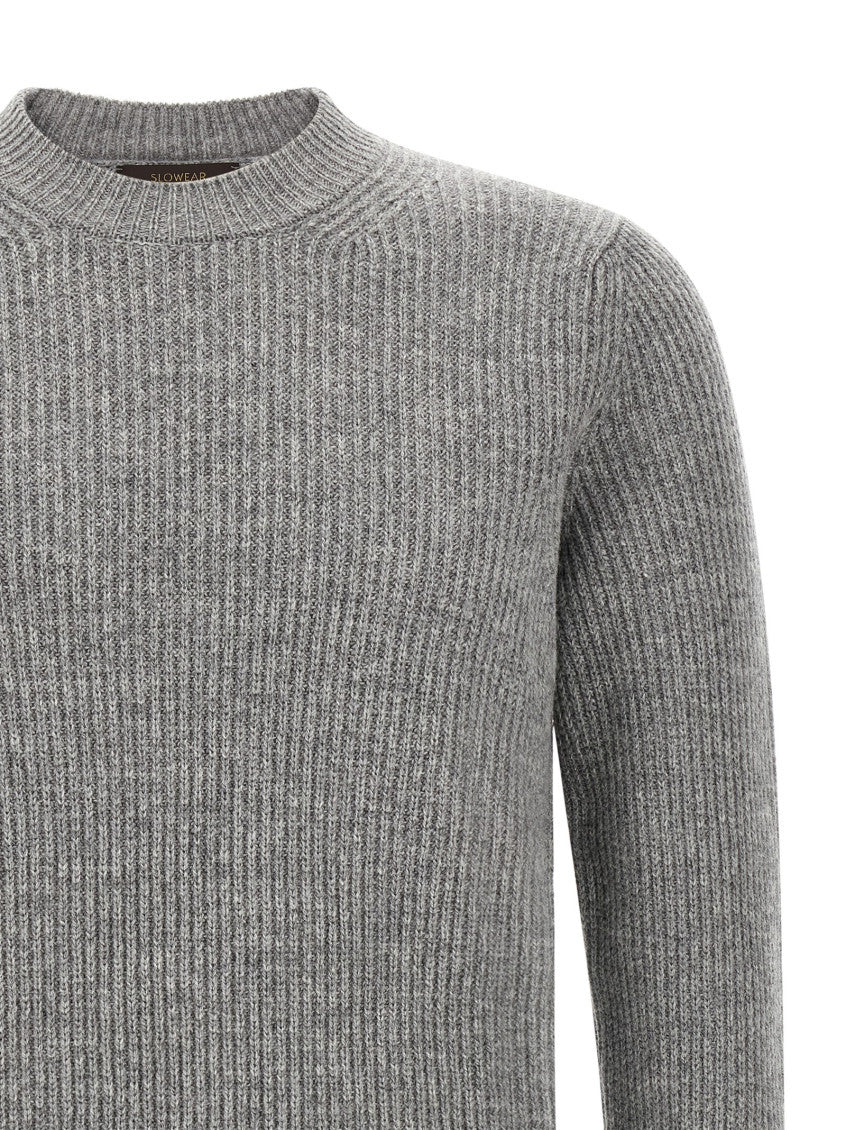 Grey Knitted Crew Neck Sweater 3