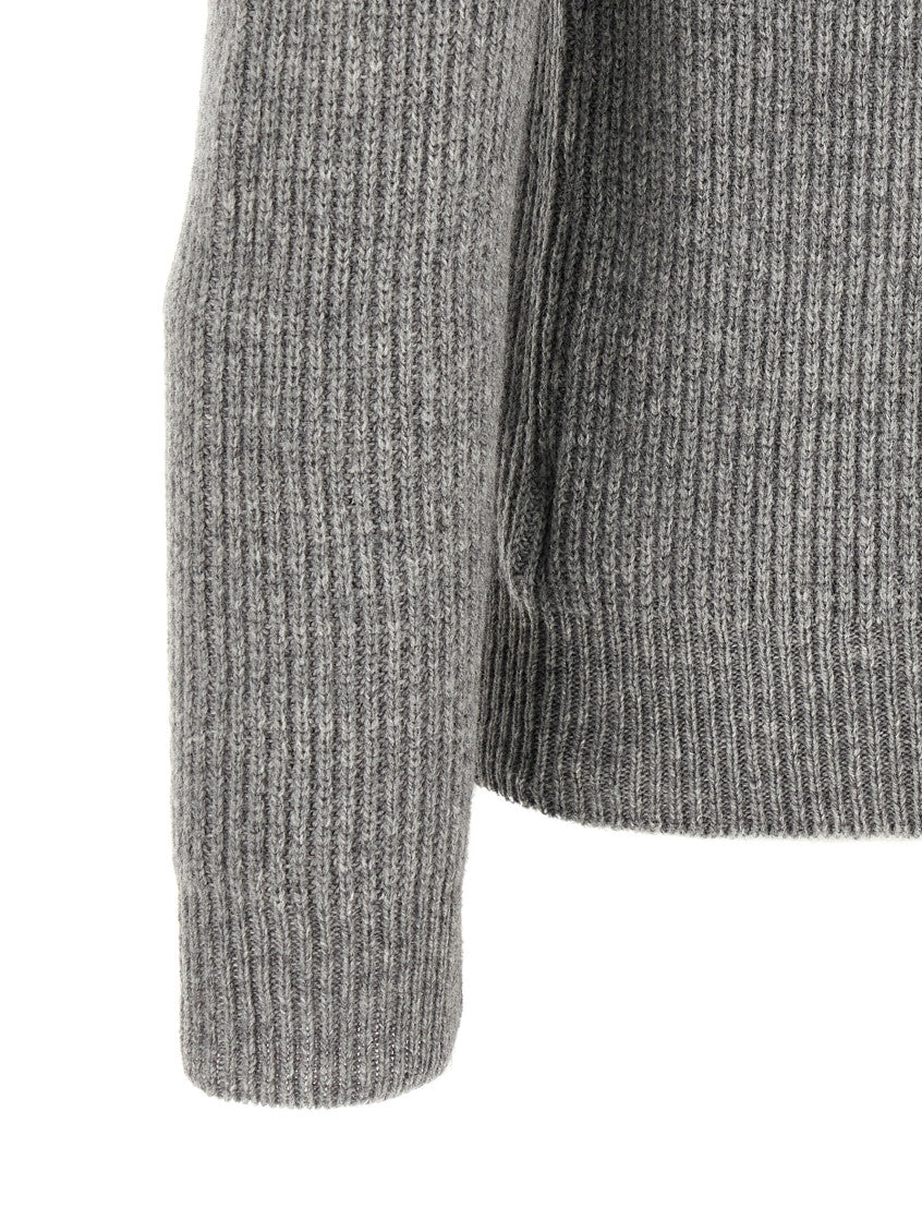 Grey Knitted Crew Neck Sweater 4