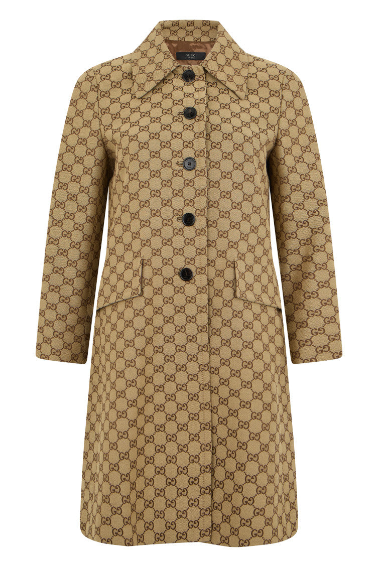 Beige Logo Trench Coat 1