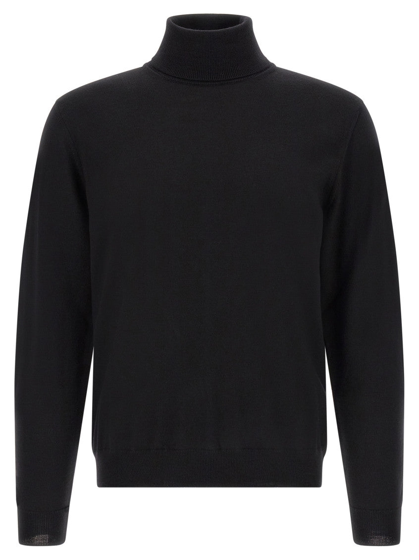 Black Solid Turtle Neck Sweater 1