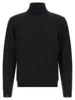 Black Solid Turtle Neck Sweater 1