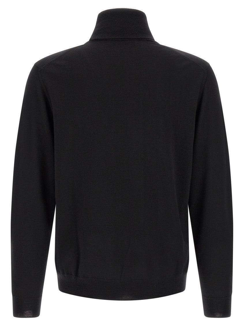 Black Solid Turtle Neck Sweater 2