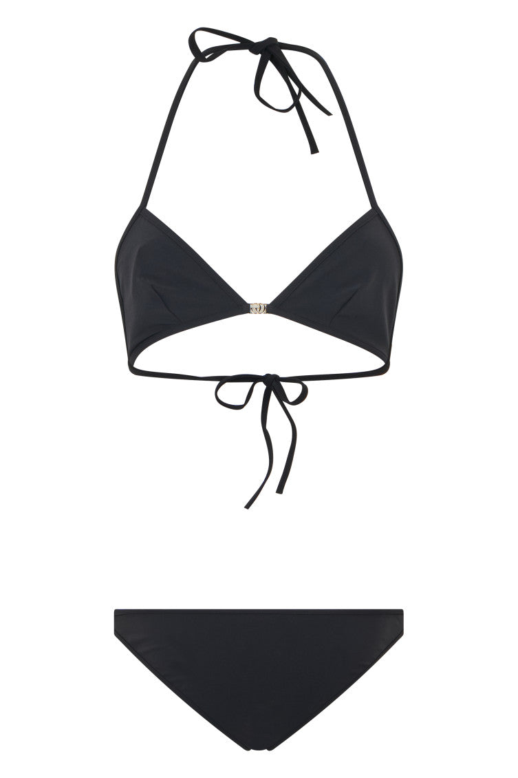 Black Solid Swimwear 2