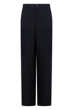 Black Loose Flat Front Pants 1