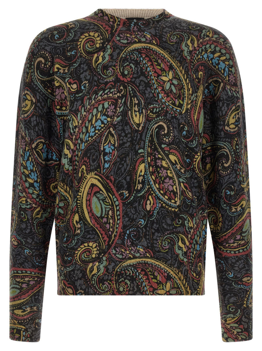 Multicolor Paisley Crew Neck Sweater 1