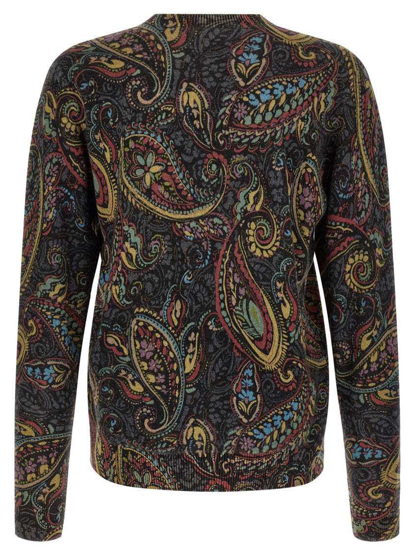 Multicolor Paisley Crew Neck Sweater 2
