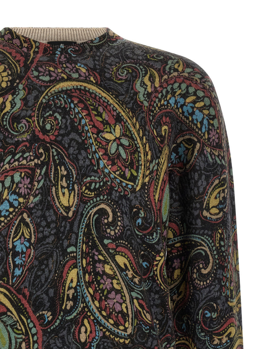 Multicolor Paisley Crew Neck Sweater 3