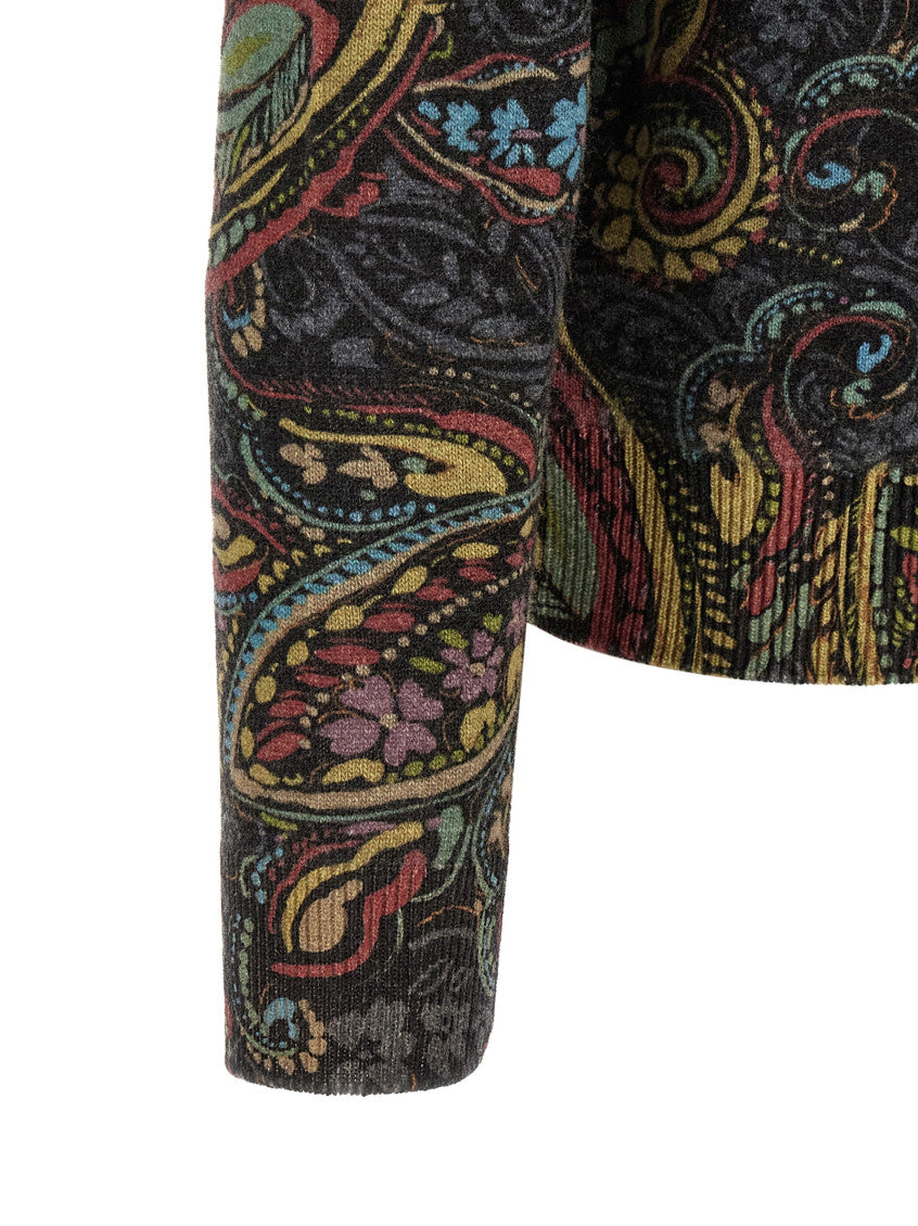 Multicolor Paisley Crew Neck Sweater 4
