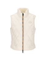 White Quilted Mock Collar Jacket 1