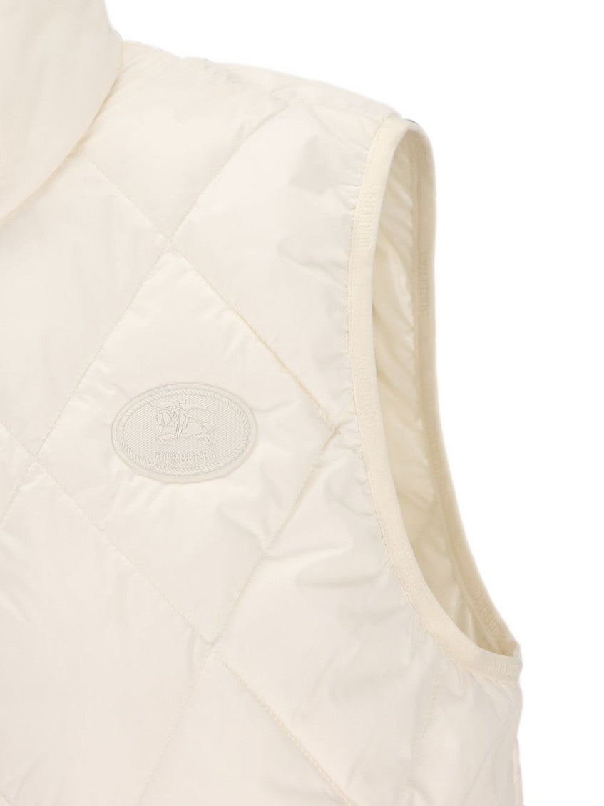 White Quilted Mock Collar Jacket 3