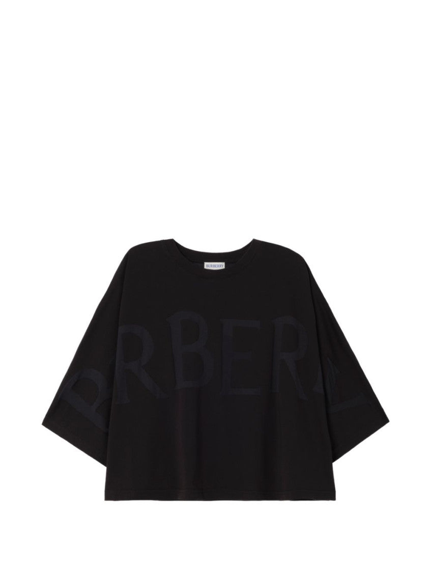 Black Logo Round Neck T-Shirt 1