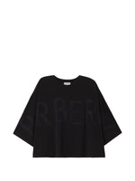 Black Logo Round Neck T-Shirt 1