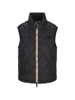 Black Quilted Mock Collar Jacket 1