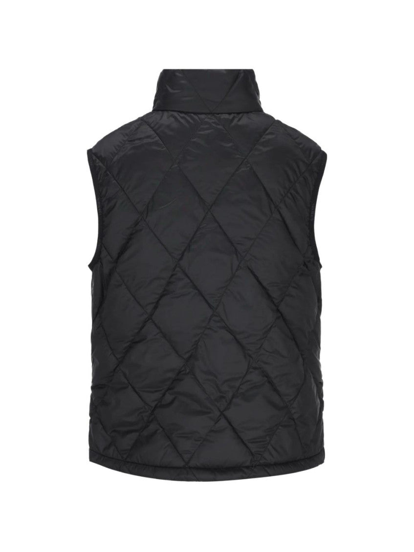 Black Quilted Mock Collar Jacket 2