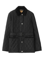 Black Quilted Shirt Collar Jacket 1