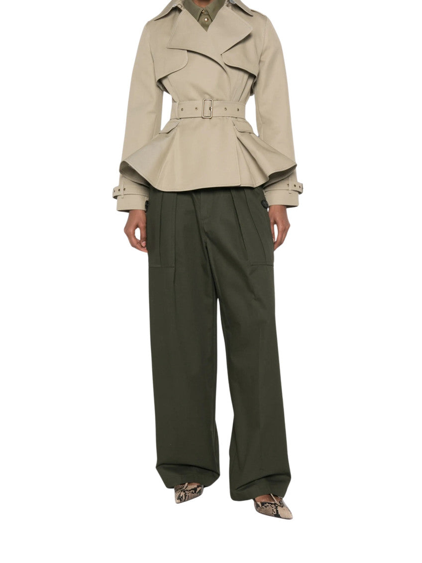 Brown Notched Lapel Trench Coat 1