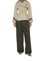 Brown Notched Lapel Trench Coat 1