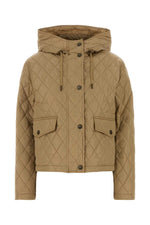 Beige Quilted Hood Jacket 1