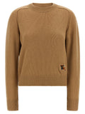 Brown Knitted Crew Neck Sweater 1