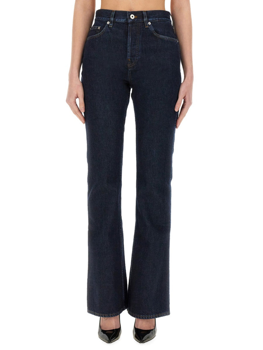 Blue Flared High Rise Jeans 1