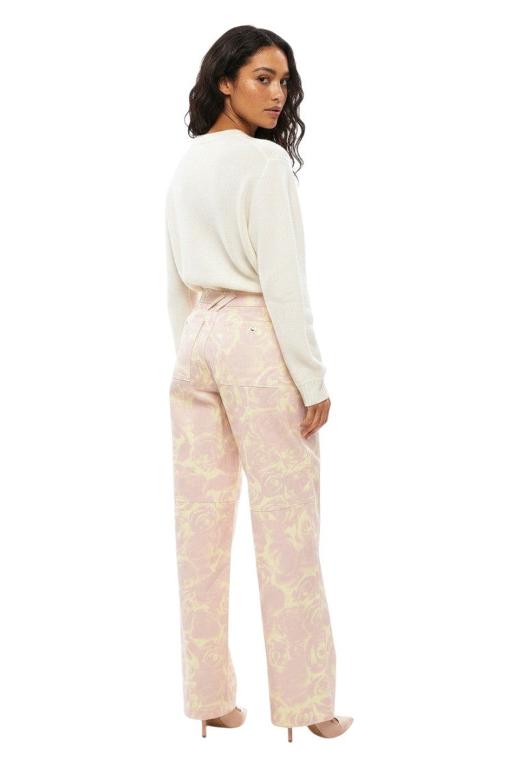 Pink Straight Flat Front Pants 2