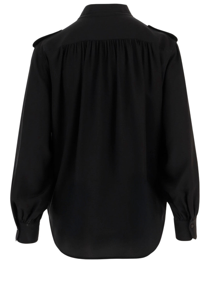 Black Relaxed Pleated Shirt 2