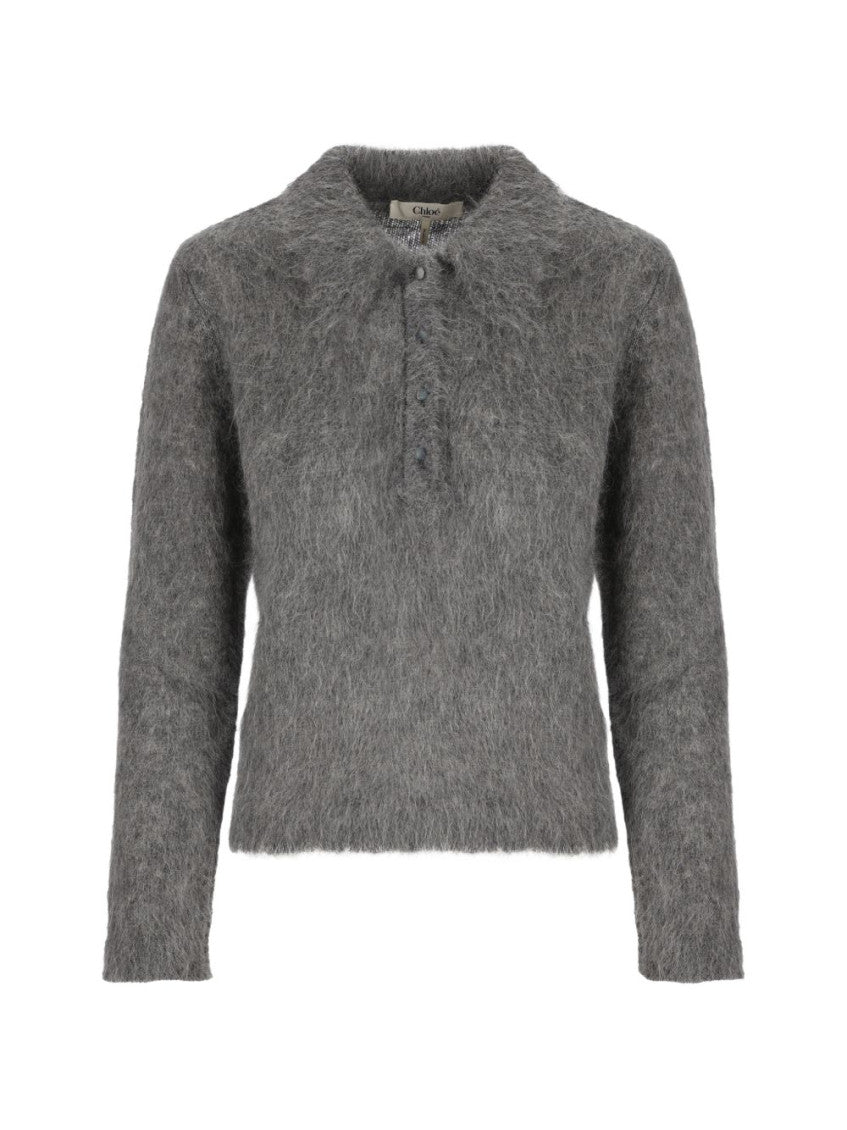 Grey Shirt Collar Sweater 1