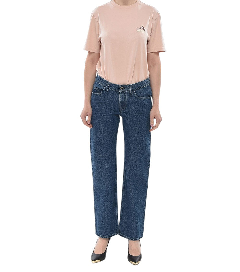 Blue Straight High Rise Jeans 4