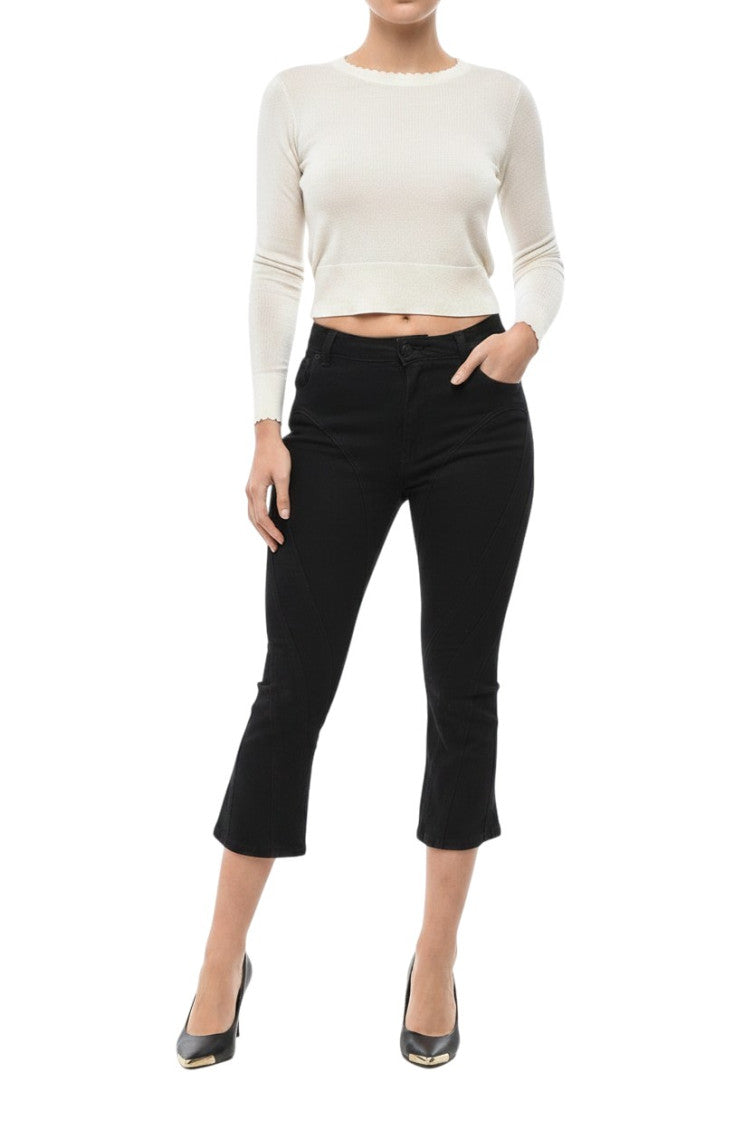 Black Bootcut Mid Rise Jeans 1