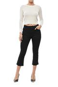Black Bootcut Mid Rise Jeans 1